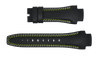 Phantom 49mm Black Leather Strap (Green & White Stitch)